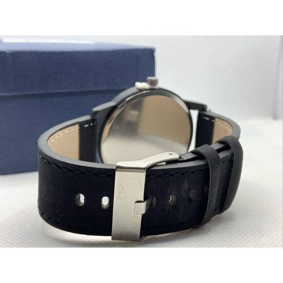 South Lane SS20-dr1-4332 Black Leather Analog Dial Quartz Genuine Watch YR29 - Picture 9 of 11